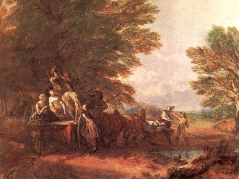 Thomas Gainsborough The Harvest Wagon Norge oil painting art